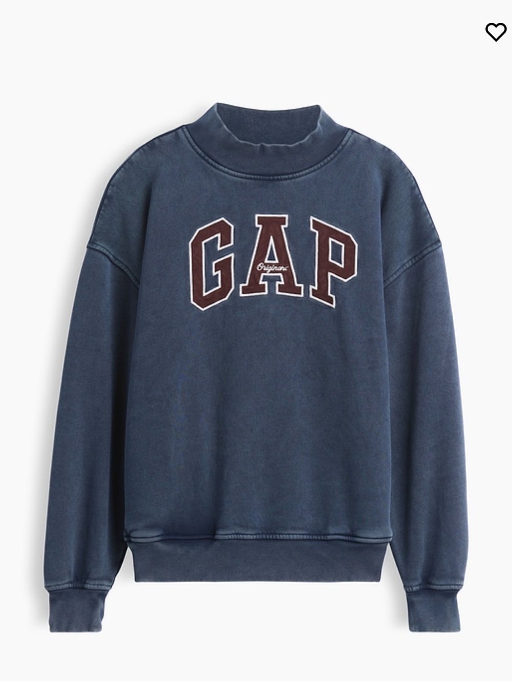 GAP VintageSoft Oversized Mockneck Logo Sweatshirt new washed never worn